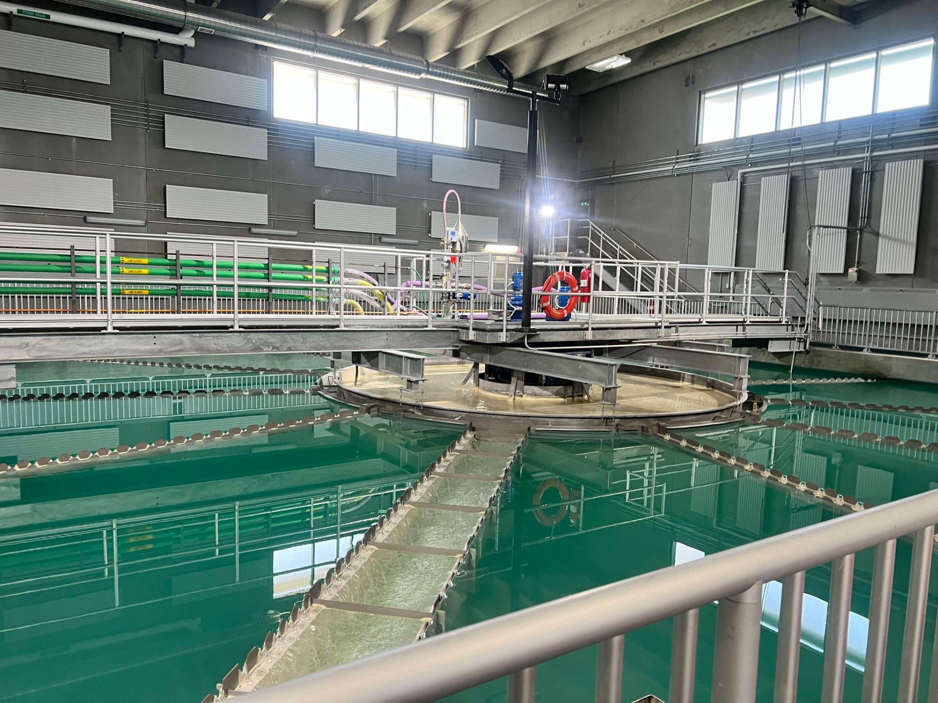 Water in the Water Treatment Plant building