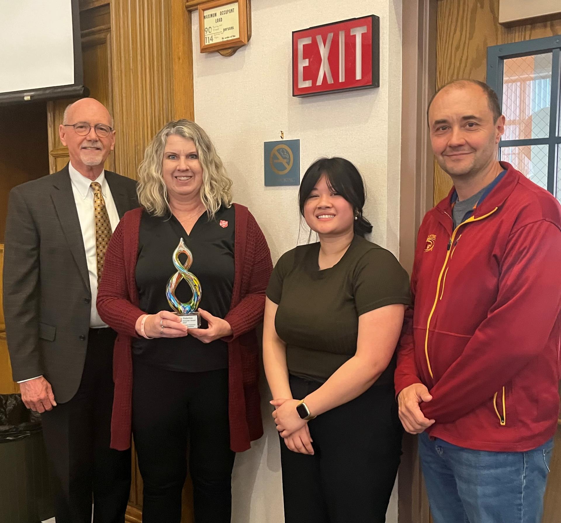 Award recipient with Mayor Haila and AHRC members