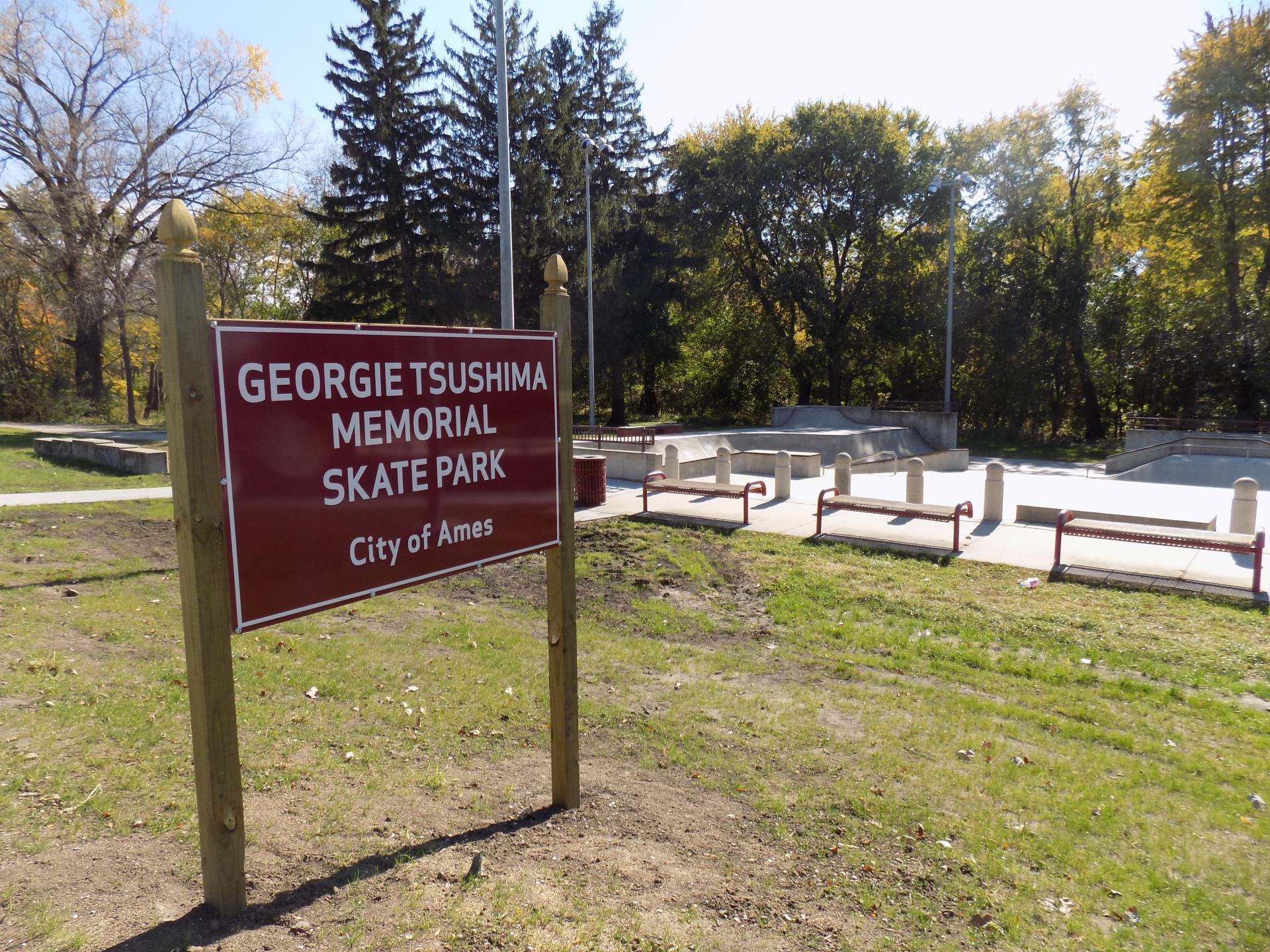 Georgie Tsushima Memorial Skate Park Sign